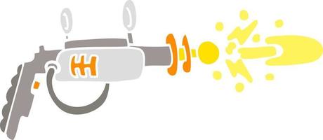 pistolet à rayons dessin animé illustration couleur plate vecteur