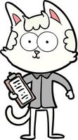 chat de vendeur de dessin animé heureux vecteur