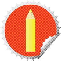 crayon de couleur jaune illustration vectorielle graphique timbre autocollant rond vecteur