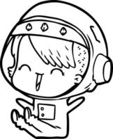 fille de l'espace dessin animé heureux vecteur