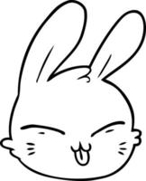 visage de lapin de dessin animé vecteur