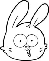 visage de lapin de dessin animé vecteur