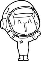 heureux, dessin animé, astronaute vecteur