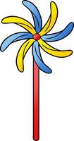conception de moulin à vent jouet doodle dessin animé vecteur