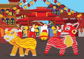 Illustration gratuite de Lion Dance vecteur