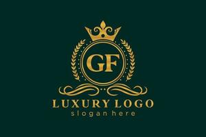 modèle initial de logo de luxe royal de lettre gf dans l'art vectoriel pour le restaurant, la royauté, la boutique, le café, l'hôtel, l'héraldique, les bijoux, la mode et d'autres illustrations vectorielles.