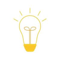 lampe d'ampoule de ligne animée pour le symbole d'icône d'idée de cerveau et d'innovation dans l'illustration vectorielle vecteur