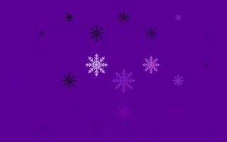 couverture de vecteur violet clair avec de beaux flocons de neige.
