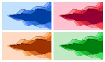 ensemble d'arrière-plan abstrait 3d et de formes découpées en papier, illustration vectorielle vecteur