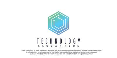 logo hexagonal avec concept de design technologique vecteur