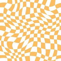 motif d'art à carreaux ondulés déformés orange vecteur