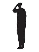 soldat debout silhouette vecteur