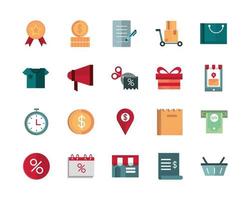 pack d'icônes d'illustration vectorielle affaires et commerce commerce vecteur