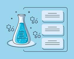 infographie avec laboratoire de chimie des tubes et recherche sur le coronavirus vecteur