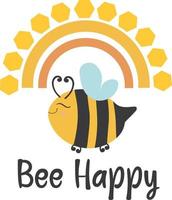 ensemble d'icônes de dessin animé isolé d'abeilles à miel. illustration vectorielle d'une abeille sur un fond blanc. vecteur, dessin animé, ensemble, de, abeille miel, icône vecteur