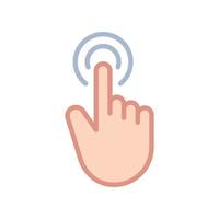 icône de contour tactile doigt, vecteur et illustration.
