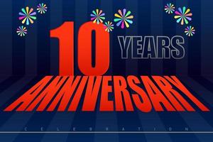 10e anniversaire ton bleu foncé vector illustration eps10