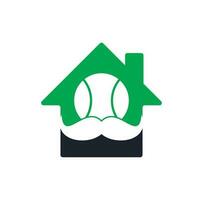 Moustache balle de tennis accueil forme concept vecteur icône design. conception de logo vectoriel de tennis fort.