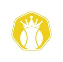 création de logo vectoriel tennis king. modèle de conception d'icône de balle de tennis et de couronne.