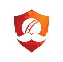 création de logo vectoriel de cricket fort. conception d'icône vectorielle moustache et balle de cricket.