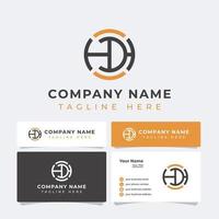 lettre dh cercle logo, convient à toute entreprise. vecteur