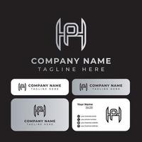 lettre hp contour logo, adapté à toute entreprise ou identité personnelle. vecteur