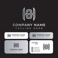 lettre ha contour logo, adapté à toute entreprise ou identité personnelle. vecteur