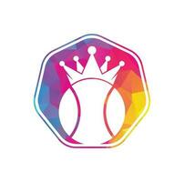 création de logo vectoriel tennis king. modèle de conception d'icône de balle de tennis et de couronne.