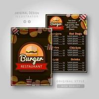 modèle de menu de restaurant burger vecteur