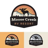 logo extérieur moose creek, adapté à toute entreprise de plein air. vecteur