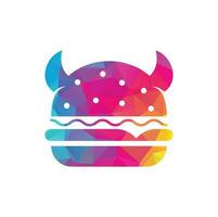 création de logo monstre burger. burger diable mascotte illustration vecteur