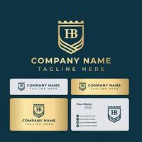 lettre hb monogramme bouclier roi logo, adapté à toute entreprise. vecteur