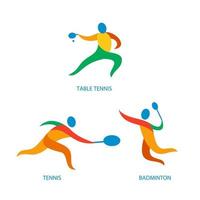 icône de badminton de tennis de table vecteur