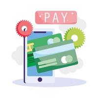 paiement en ligne et banque en ligne sur le smartphone vecteur