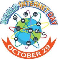 conception de bannière de la journée mondiale de linternet vecteur