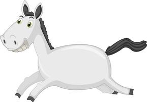dessin animé de cheval en cours d'exécution sur fond blanc vecteur
