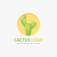 illustration d'icône de style dessin animé logo cactus vecteur