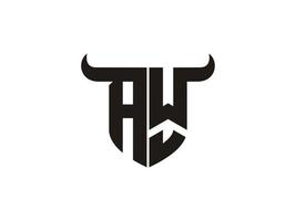 création initiale du logo aw bull. vecteur