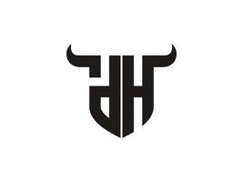 création initiale du logo dh bull. vecteur