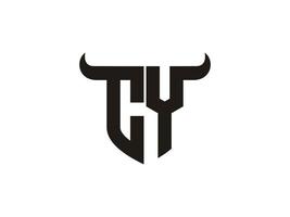 conception initiale du logo cy bull. vecteur