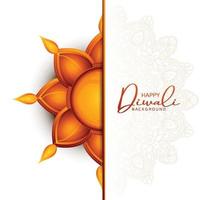 lampe à huile décorative diwali festival célébration fond de carte de vacances vecteur