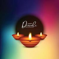 joyeux diwali festival de la lampe à huile fond de carte de célébration vecteur