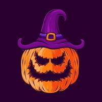 tête de citrouille effrayante halloween design illustration vectorielle est génial vecteur