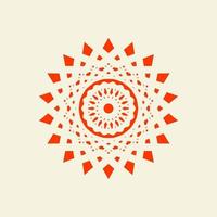 illustration vectorielle de mandala fleur asiatique orange vecteur