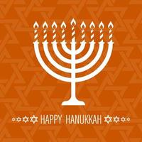 carte de voeux de hanukkah avec bougie menorah. bonne fête juive de hanukkah. modèle pour cartes de voeux, bannières, brochures. vecteur
