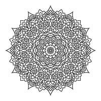 livre de coloriage de mandala abstrait vecteur rond noir et blanc pour adultes, chemise de peinture à motif de dentelle et conception d'autocollant de tuile