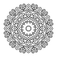 livre de coloriage de mandala abstrait vecteur rond noir et blanc pour adultes, chemise de peinture à motif de dentelle et conception d'autocollant de tuile