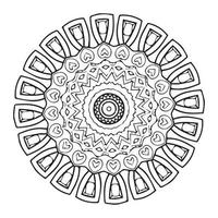 livre de coloriage de mandala abstrait vecteur rond noir et blanc pour adultes, chemise de peinture à motif de dentelle et conception d'autocollant de tuile