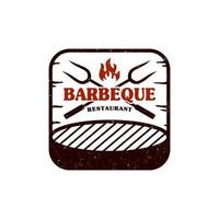 barbecue vintage, barbecue, modèle de conception de vecteur de logo barbecue