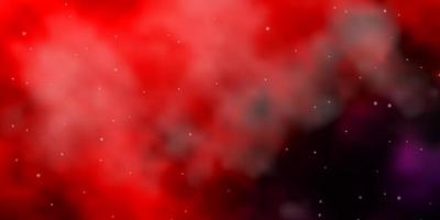 modèle vectoriel rose clair, rouge avec des étoiles au néon.